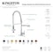 Gourmetier LS8508CTL Continental Single-Handle Pre-Rinse Kitchen Faucet, Nickel LS8508CTL - alternate 6